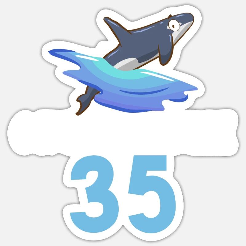 Orca Wal Geschenke Sticker Größe S (10 x 10 cm)