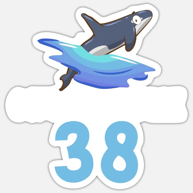 Orca Wal Geschenke Sticker Größe S (10 x 10 cm)