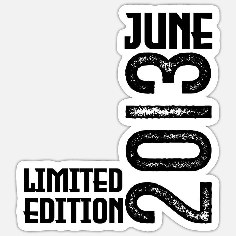 Geschenk Juni 2013 Jubiläum Juni 2013. Juni 2013 - Sticker Größe S (10 x 10 cm) - Mattweiß