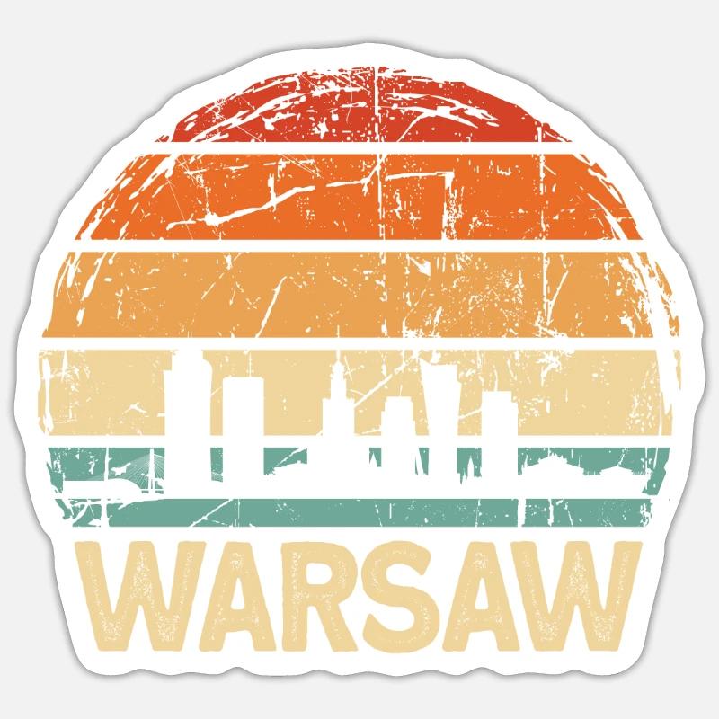 Pologne Varsovie Skyline Sticker taille S (10 x 10 cm)