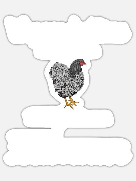 Wyandotten Huhn I Henne Ei Hahn Motiv für - Sticker Größe S (10 x 10 cm) - Mattweiß