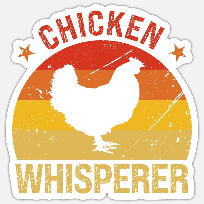 Hühnerflüsterer - Sticker Größe S (10 x 10 cm) - Mattweiß