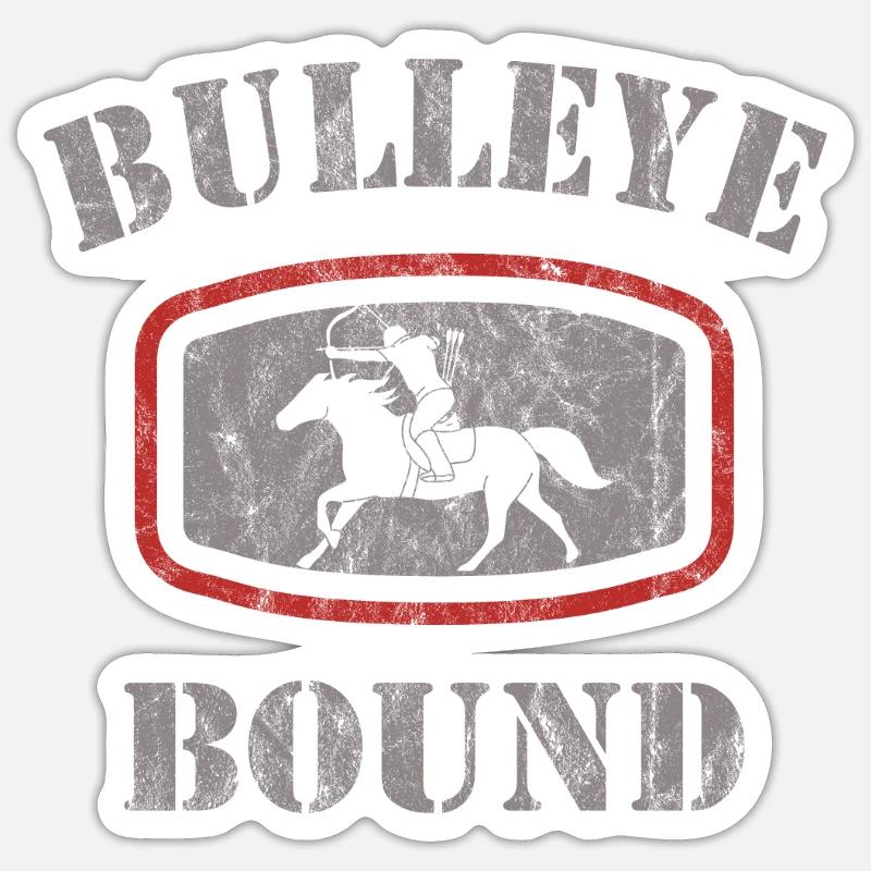 Horseback Archery - Sticker Größe S (10 x 10 cm) - Mattweiß
