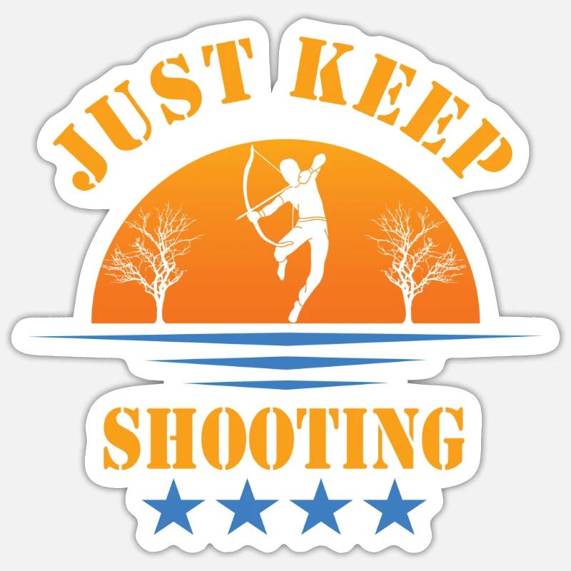 Bogen Jagd - Sticker Größe S (10 x 10 cm) - Mattweiß