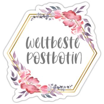 Weltbeste Postbotin Post Beruf Geschenk - Sticker Größe S (10 x 10 cm) - Mattweiß - Vorne