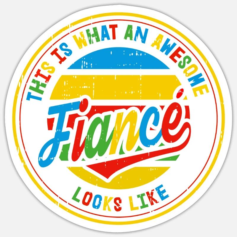 Fiancé Best Wedding Proposal Retro Gift Sticker size S (10 x 10 cm)