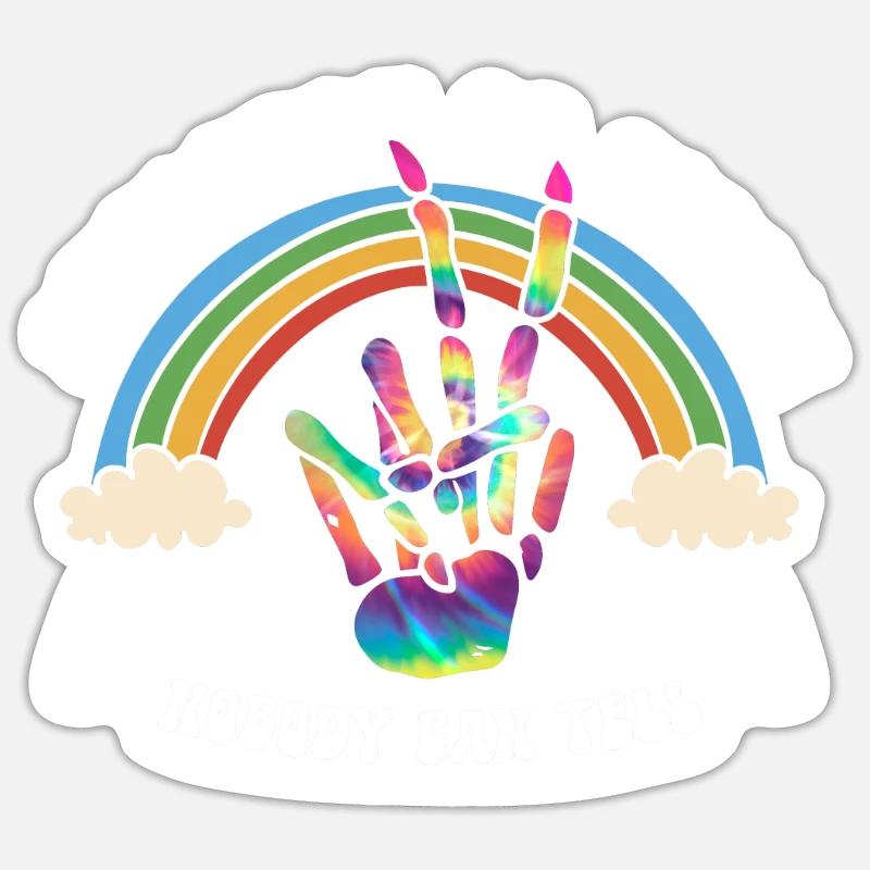 Skelett oder Hippie - Hippie Halloween Sticker Größe S (10 x 10 cm)