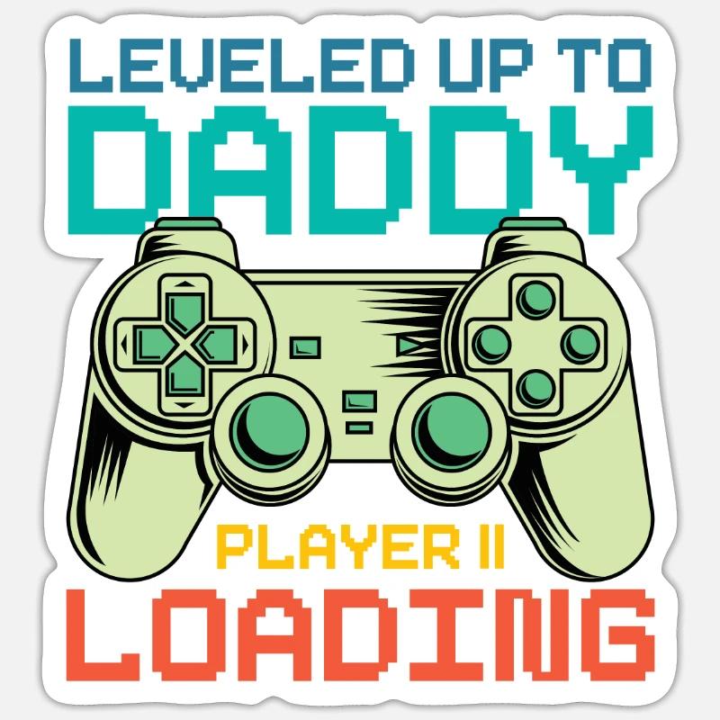 Dad Level Unlocked - Level up to Daddy Loading Sticker Größe S (10 x 10 cm)