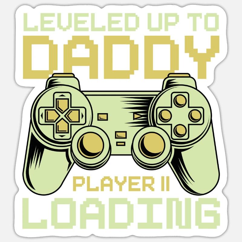 Dad Level Unlocked - Niveau jusqu’à Daddy Loading Sticker taille S (10 x 10 cm)