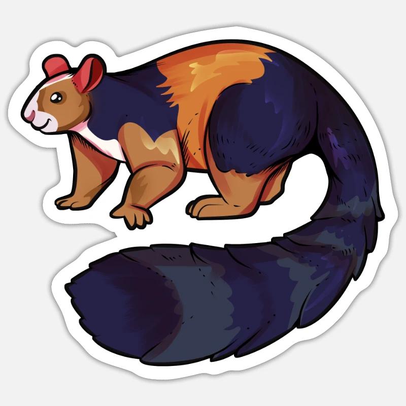 Dessin d’un écureuil géant - Sticker taille S (10 x 10 cm) - blanc mat