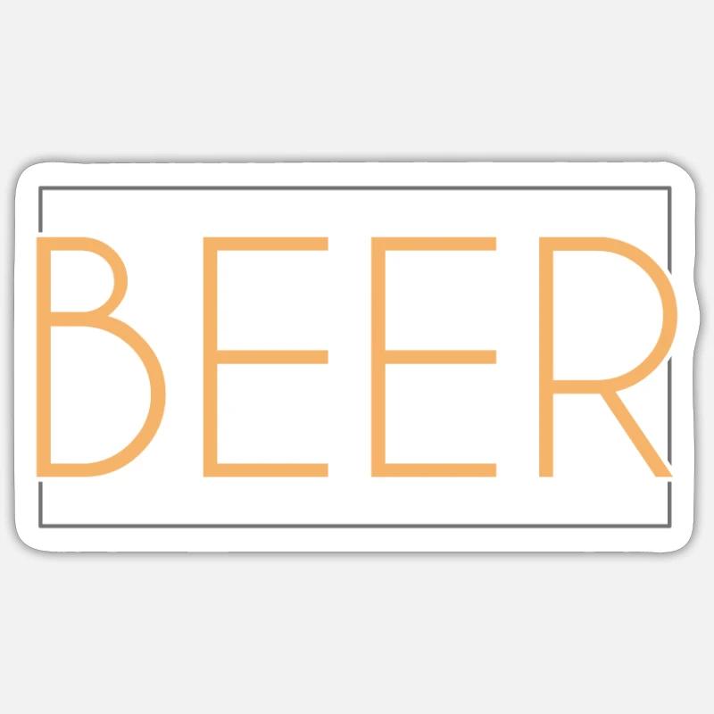 Lettrage de bière - Sticker taille S (10 x 10 cm) - blanc mat