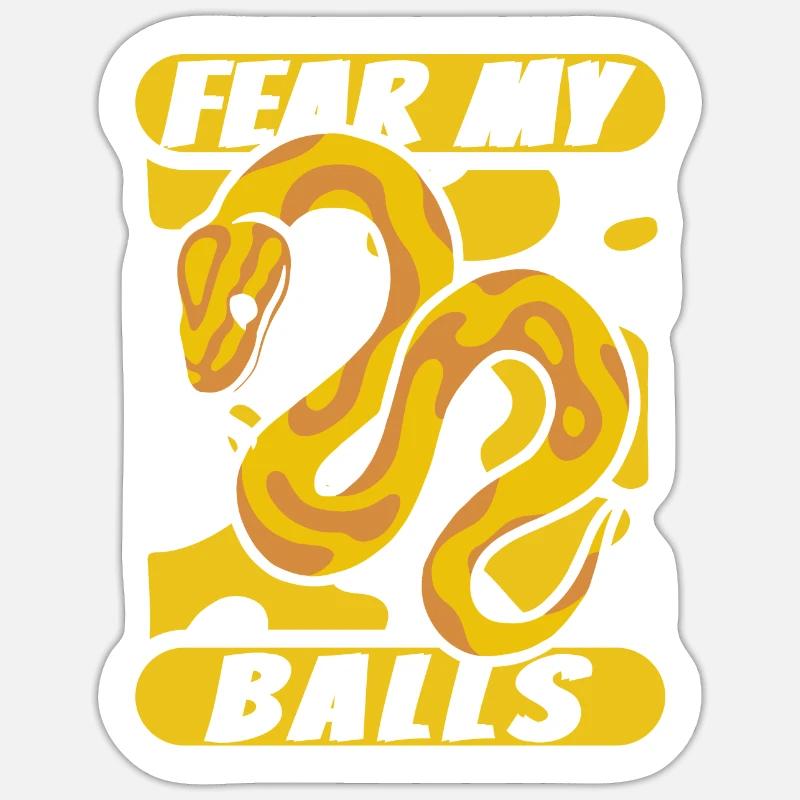 Fear My Balls Python Snake Banana Ball Python Sticker taille S (10 x 10 cm)