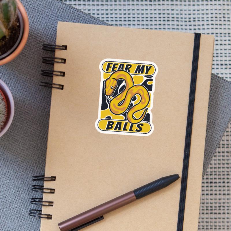 Fear My Balls Python Schlange Banana Ball Python Sticker Größe S (10 x 10 cm)