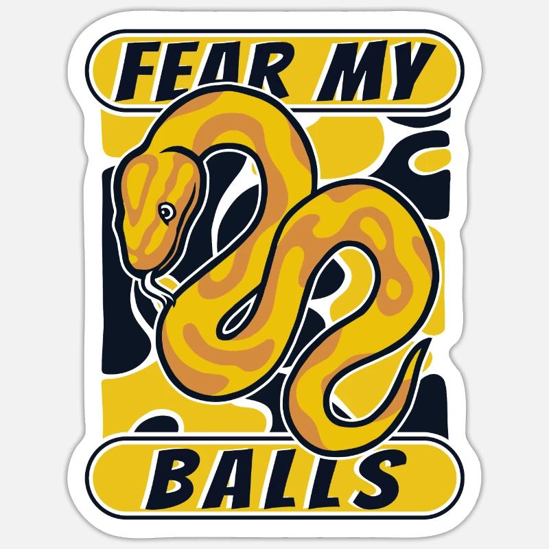 Fear My Balls Python Snake Banana Ball Python Sticker taille S (10 x 10 cm)