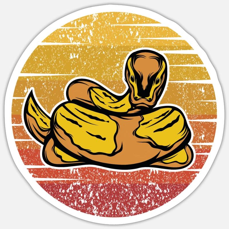 Retro Python Snake Scale Creepers Banana Sticker size S (10 x 10 cm)