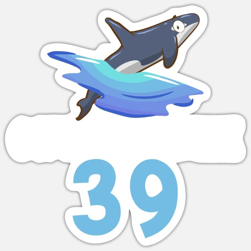 Orca Wal Geschenke Sticker Größe S (10 x 10 cm)