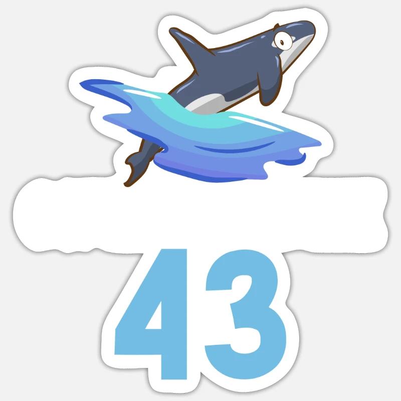 Orca Wal Geschenke - Sticker Größe S (10 x 10 cm) - Mattweiß