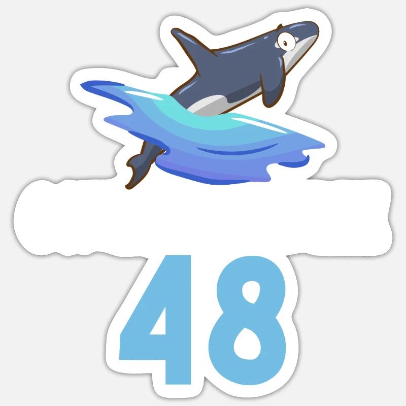 Orca Wal Geschenke - Sticker Größe S (10 x 10 cm) - Mattweiß