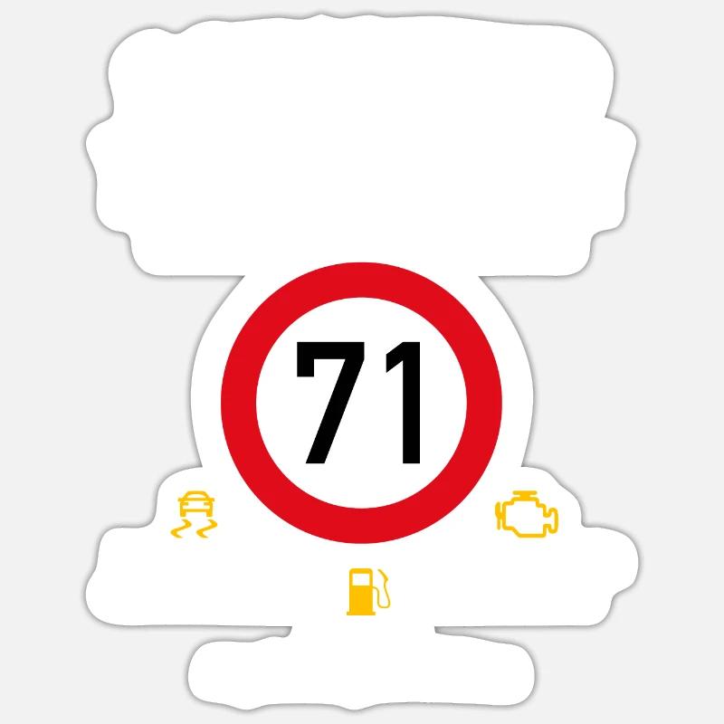 71. Geburtstag Schonend Behandeln Oldtimer Ist 71 - Sticker Größe S (10 x 10 cm) - Mattweiß