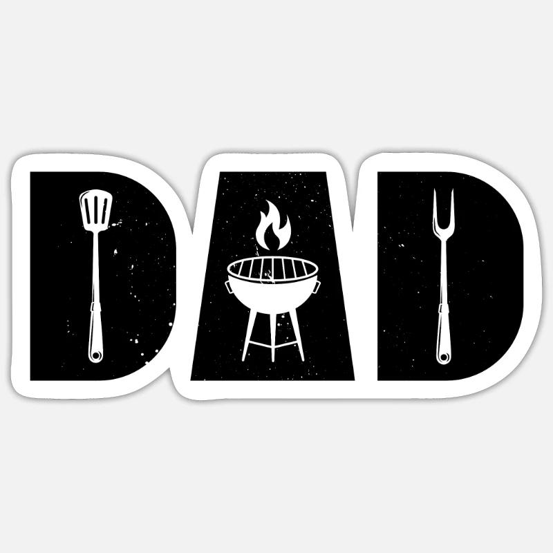BBQ Daddy Joke BBQ Grill Daddy Sticker size S (10 x 10 cm)