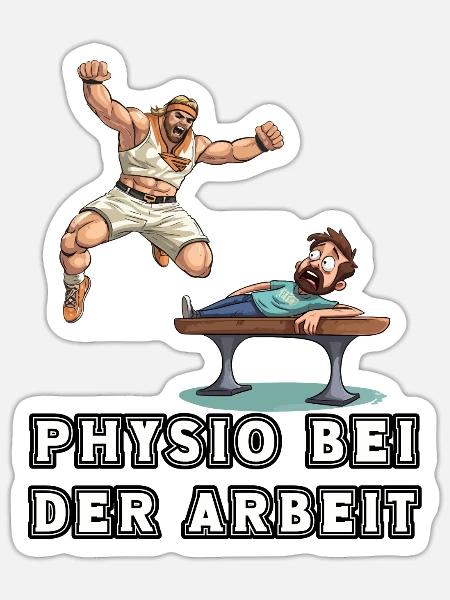 Physio bei der Arbeit - Sticker Größe S (10 x 10 cm) - Mattweiß