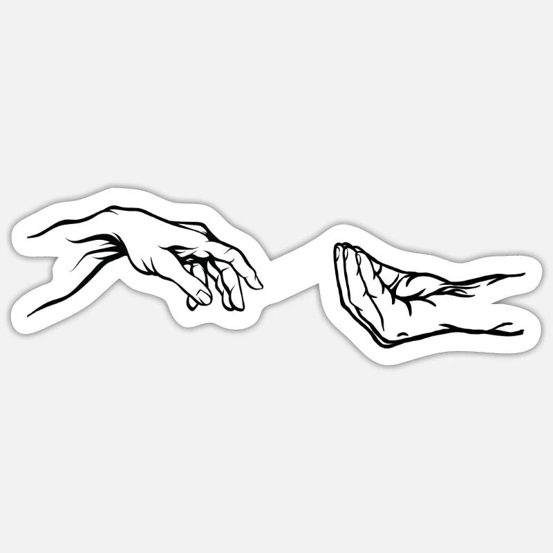 Geste de la main italien Création d'Adam Parody - Sticker taille S (10 x 10 cm) - blanc mat