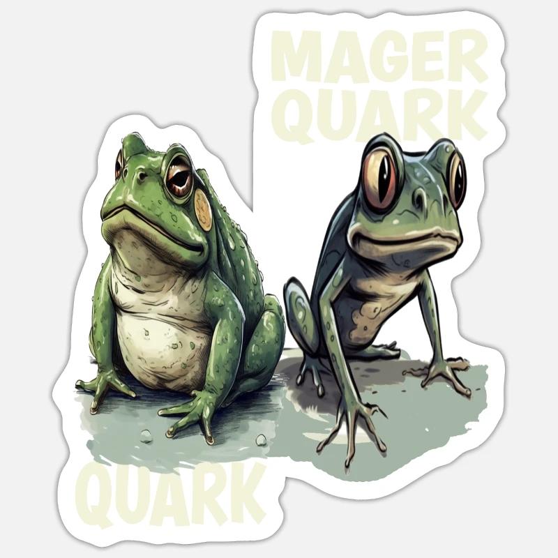 frog tadpole curd curd diet low-fat quark pun Sticker size S (10 x 10 cm)