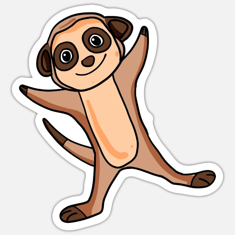 Erdmännchen - Sticker Größe S (10 x 10 cm) - Mattweiß