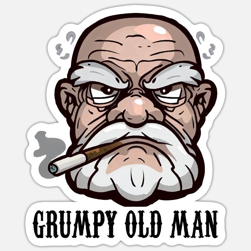 GRUMPY OLD MAN Sticker size S (10 x 10 cm)