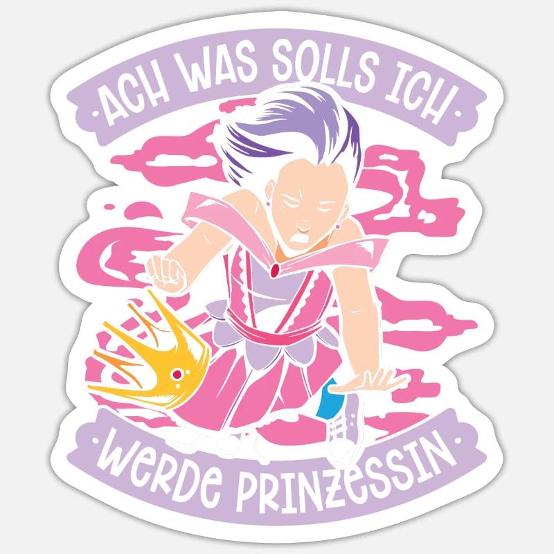 Prinzessin Krone - Sticker Größe S (10 x 10 cm) - Mattweiß