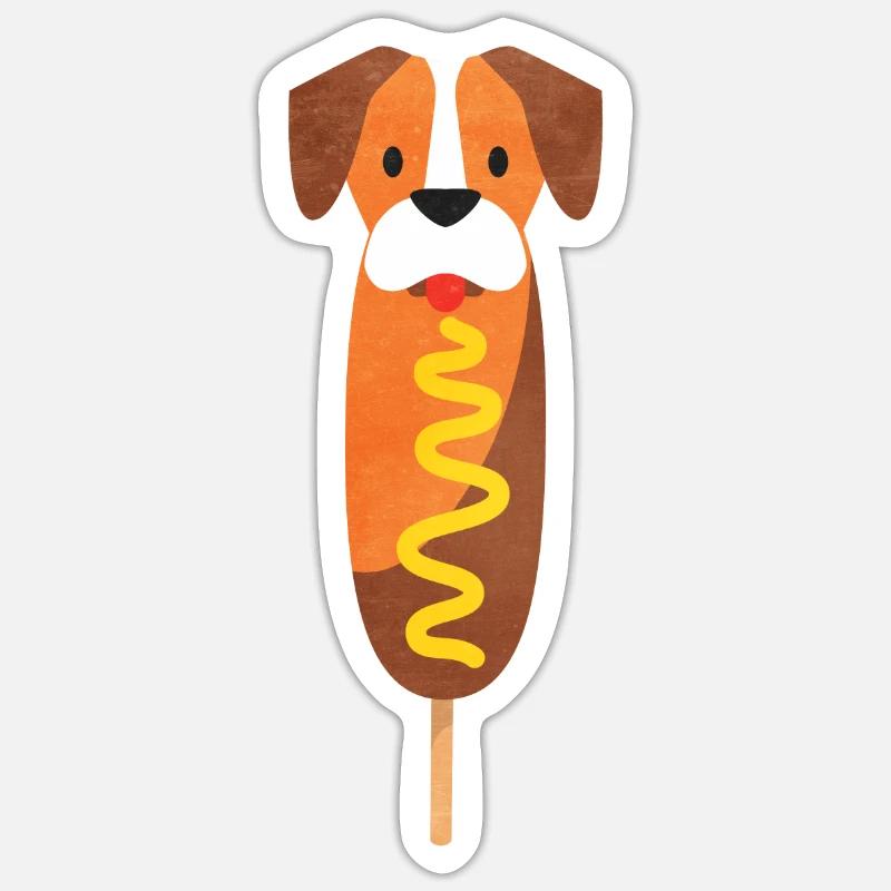 Corn dog Sticker size S (10 x 10 cm)