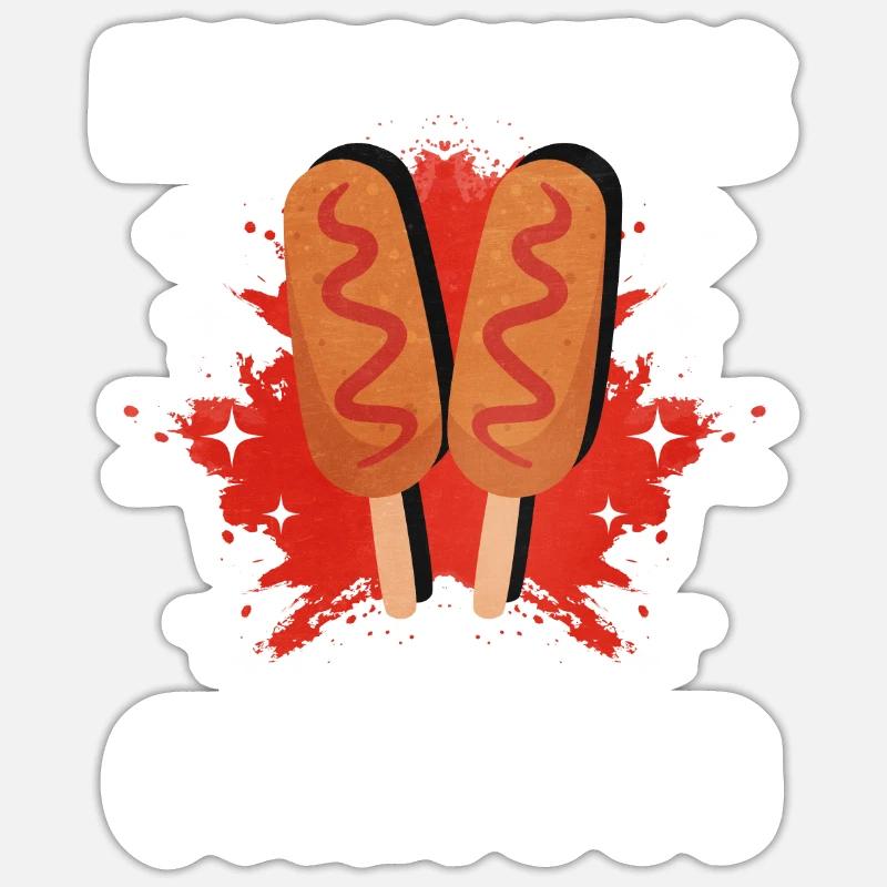 Corn Dog Sticker Größe S (10 x 10 cm)
