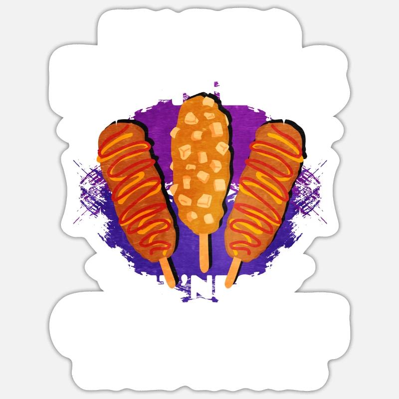 Corn dog Sticker size S (10 x 10 cm)