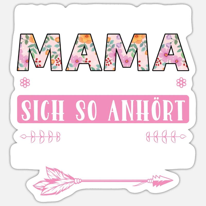 Mutter Mama Tochter Geschenk - Sticker Größe S (10 x 10 cm) - Mattweiß