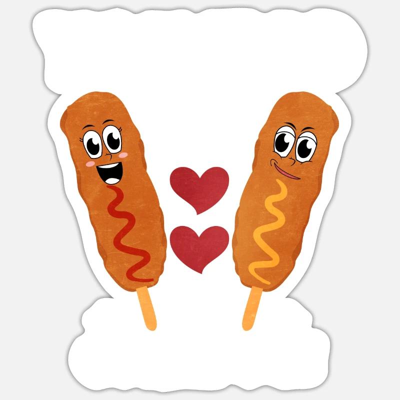Corn dog Sticker size S (10 x 10 cm)