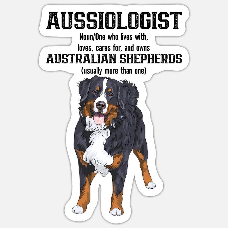 Australischer Schäferhund - Sticker Größe S (10 x 10 cm) - Mattweiß