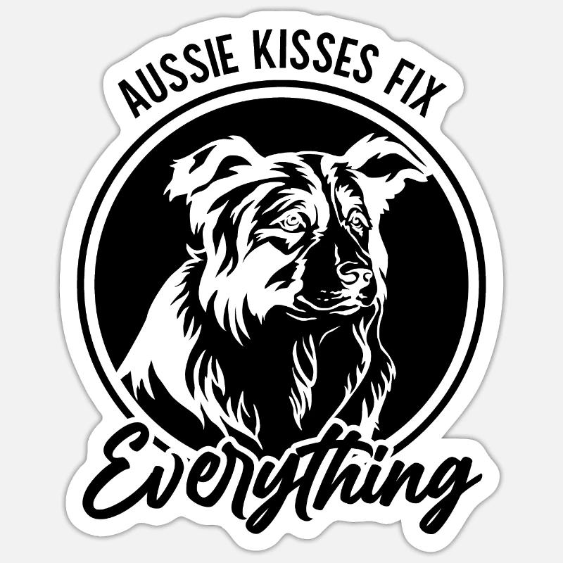 Australian Shepherd Aussie Dad Aussie Mom Sticker size S (10 x 10 cm)