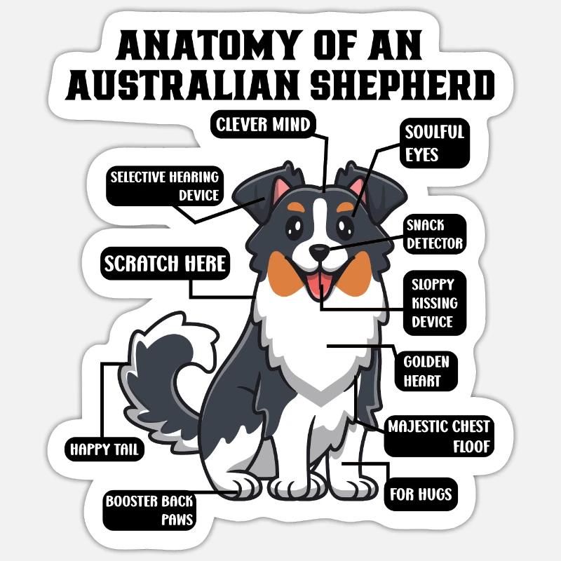 Australischer Schäferhund Aussie Dad Aussie Mom - Sticker Größe S (10 x 10 cm) - Mattweiß