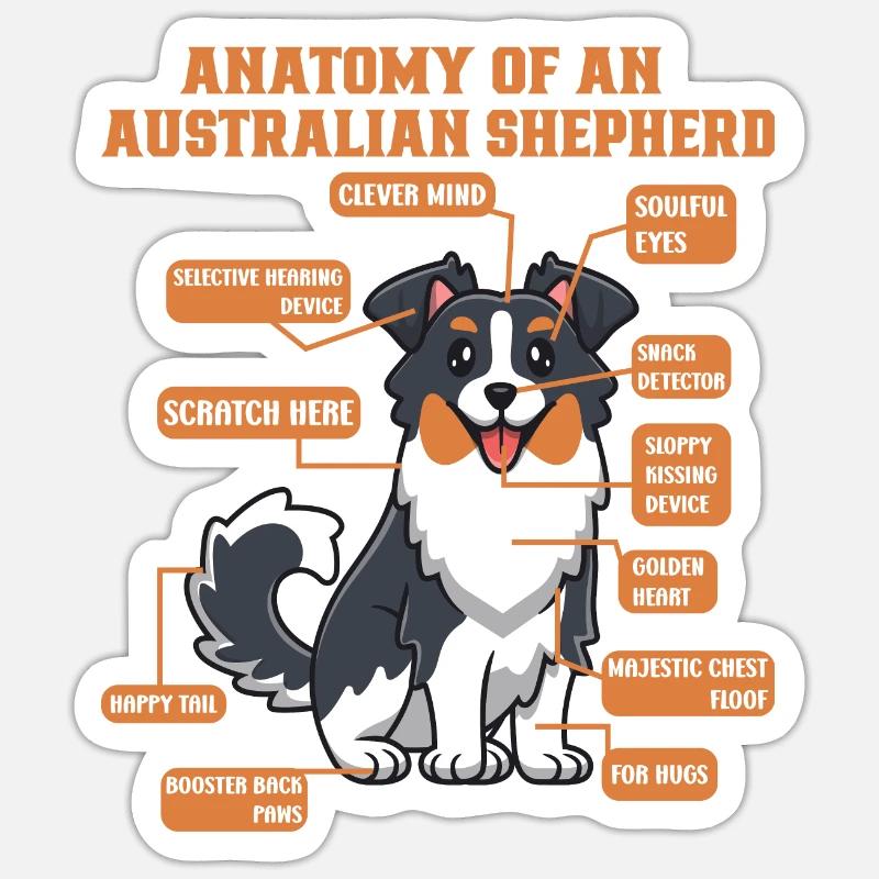 Australischer Schäferhund Aussie Dad Aussie Mom Sticker Größe S (10 x 10 cm)