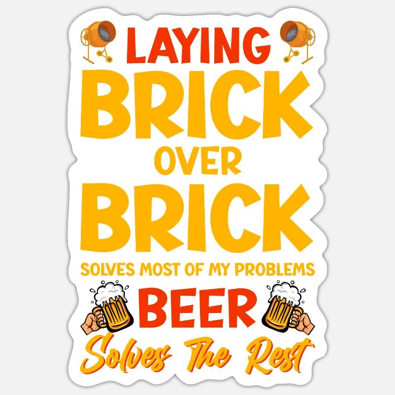 Masonry, masonry, bricklayer, apprentice, mason, master Sticker size S (10 x 10 cm)