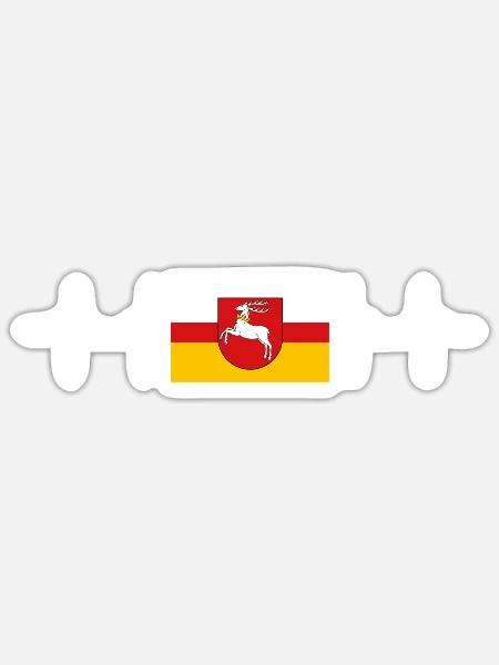 Poland Lublin Flag - Sticker Größe S (10 x 10 cm) - Mattweiß