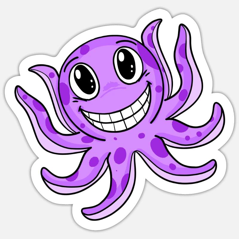 Octopus Squid Sticker size S (10 x 10 cm)