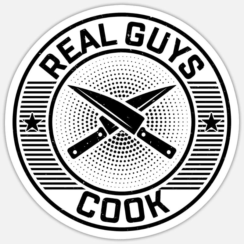 Real Guys Cook Chef Cook Tools Culinary Kitchen Ch Sticker size S (10 x 10 cm)