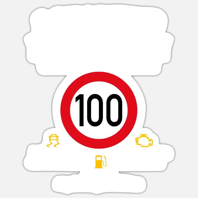 100. Geburtstag Schonend Behandeln Oldtimer 100 - Sticker Größe S (10 x 10 cm) - Mattweiß
