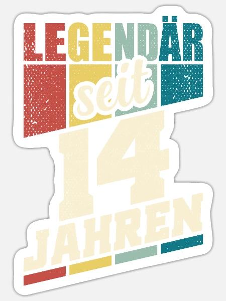 14. Geburtstag Legendär Seit 14 Jahren Legende 14 - Sticker Größe S (10 x 10 cm) - Mattweiß
