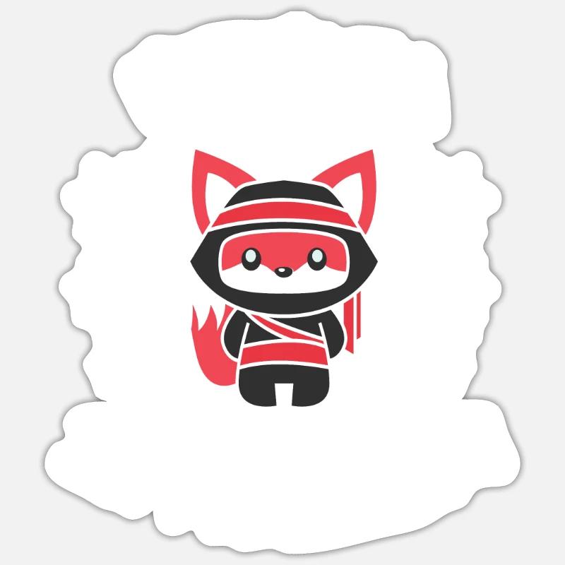 Ninja katze Ninja in Training Sticker Größe S (10 x 10 cm)