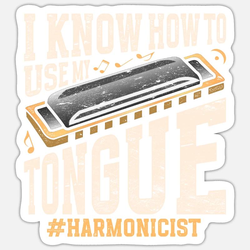 Harmonica harmonica player Sticker size S (10 x 10 cm)