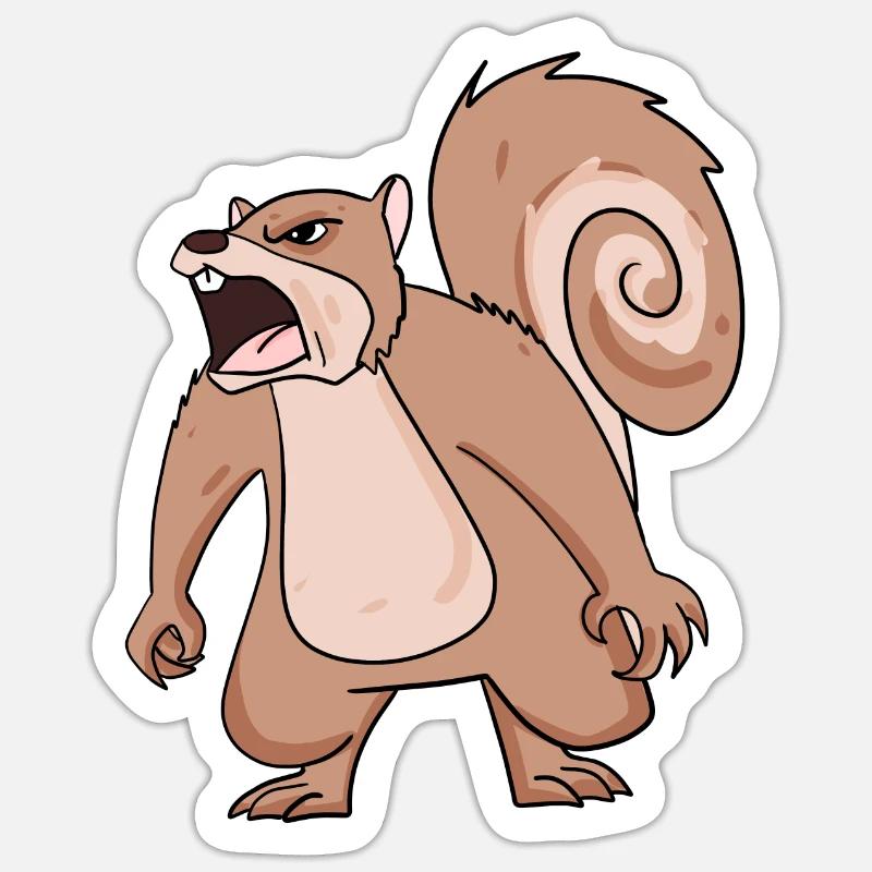 angry squirrel Sticker size S (10 x 10 cm)