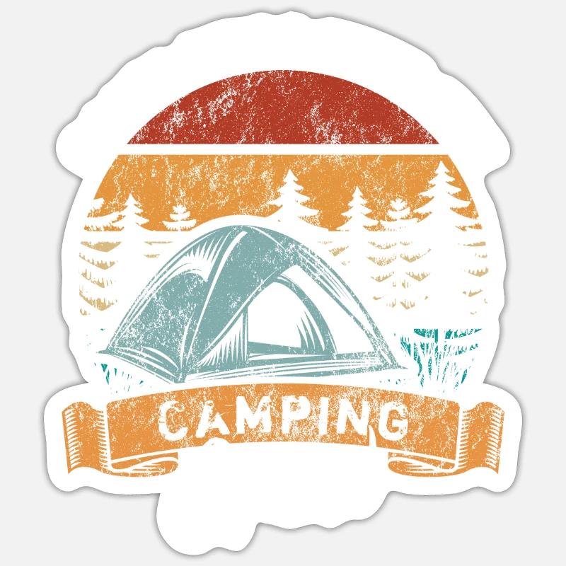Don't mess with the Camping Crew - Sticker Größe S (10 x 10 cm) - Mattweiß