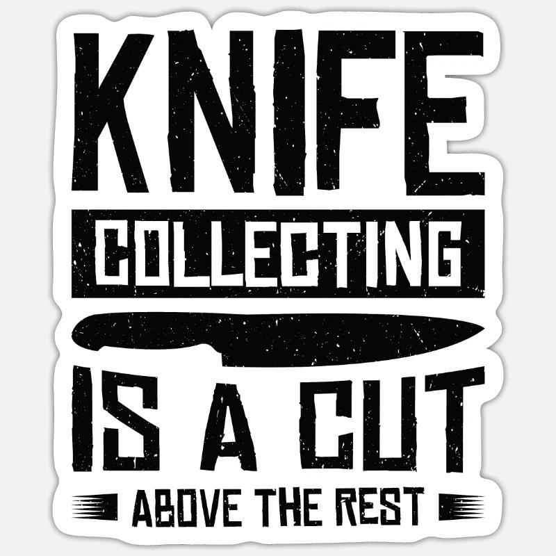 Couteaux collecteurs de couteaux - Sticker taille S (10 x 10 cm) - blanc mat